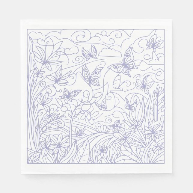 Guardanapo De Papel Azul-borboleta (Frente)