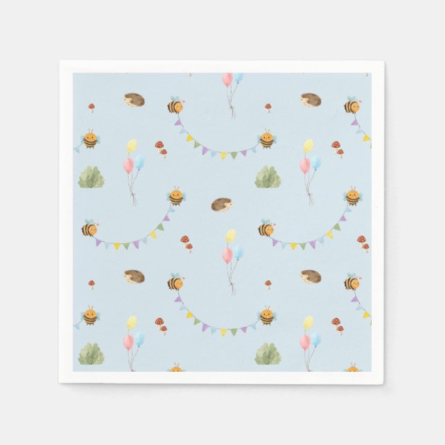 Guardanapo De Papel Azul-céu aquoso (Frente)