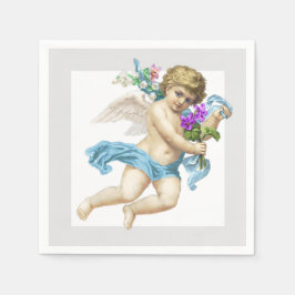 Guardanapo De Papel Azul Cinza Cherub Angel Paper Napkin