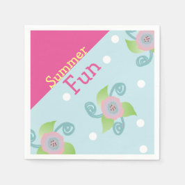 Guardanapo De Papel Azul Claro E Rosa