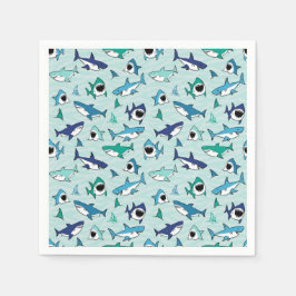 Guardanapo De Papel Azul de Aniversário do Tubarão