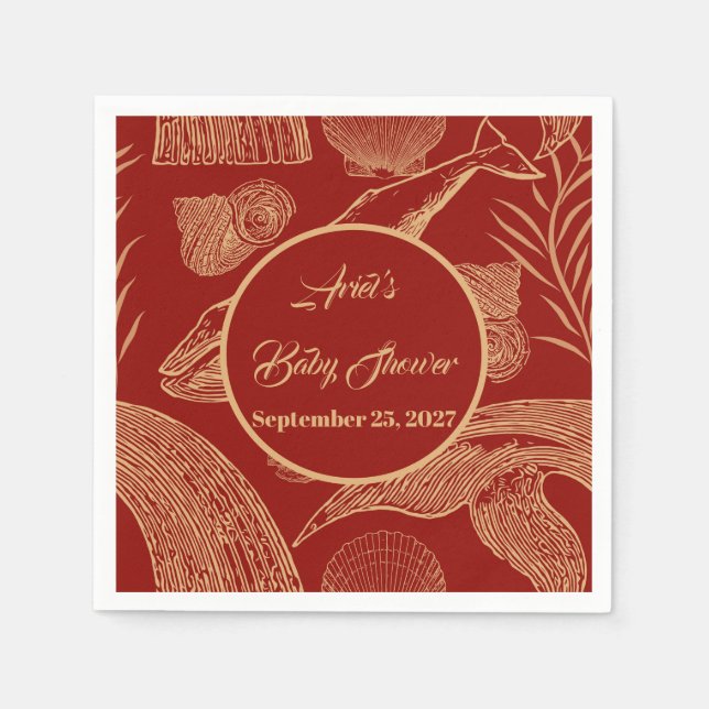 Guardanapo De Papel Azul de Baleia Náutica Vintage (Frente)