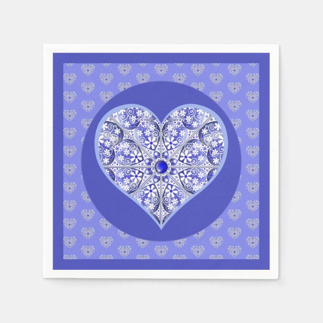 Guardanapo De Papel Azul de rendas cerâmicas de Grécia (Frente)