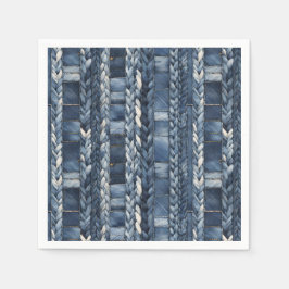 Guardanapo De Papel Azul Distante E Travado Jean Denim