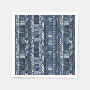 Guardanapo De Papel Azul Distante E Travado Jean Denim