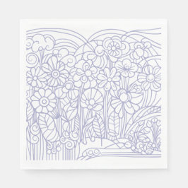 Guardanapo De Papel Azul do Jardim Flor