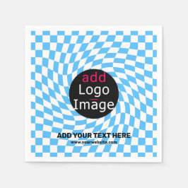 Guardanapo De Papel Azul do Verificador Comercial Personalizado Modern