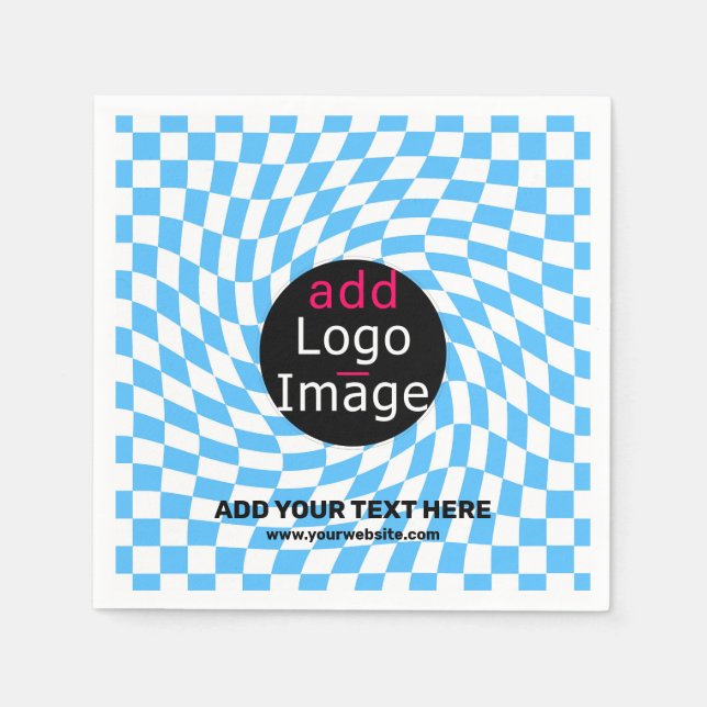 Guardanapo De Papel Azul do Verificador Comercial Personalizado Modern (Frente)