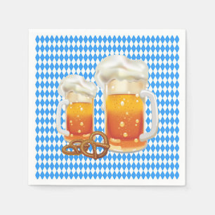 Guardanapo De Papel Azul e Branco com Canecas de cerveja de Cerveja Ok