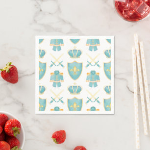 Guardanapo De Papel Azul e Dourada Aquarela Pequeno Príncipe Aniversár