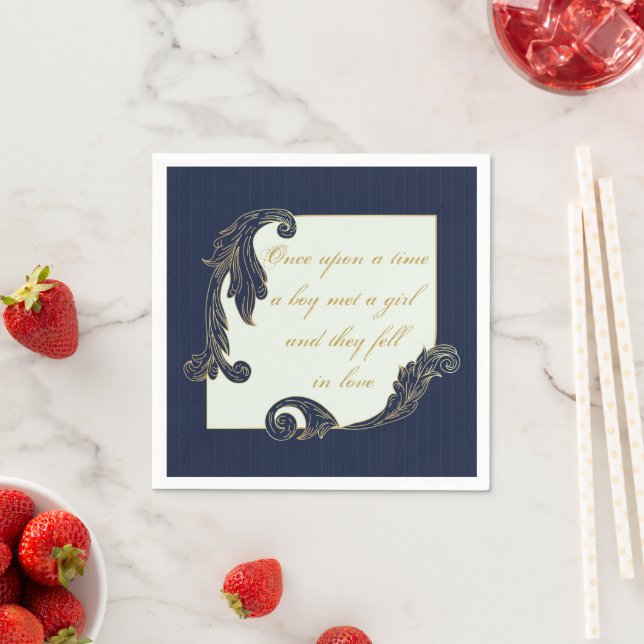 Guardanapo De Papel Azul e Dourado (Insitu)