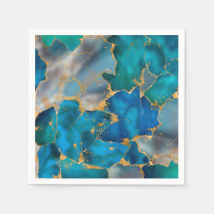 Guardanapo De Papel Azul e Dourado no Oceano Sonho