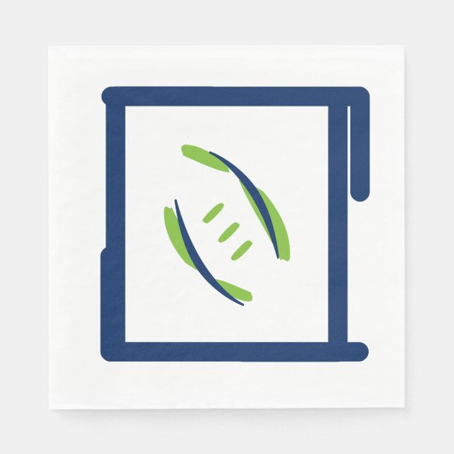 Guardanapo De Papel Azul e Luuncheon Verde Napkins (Frente)