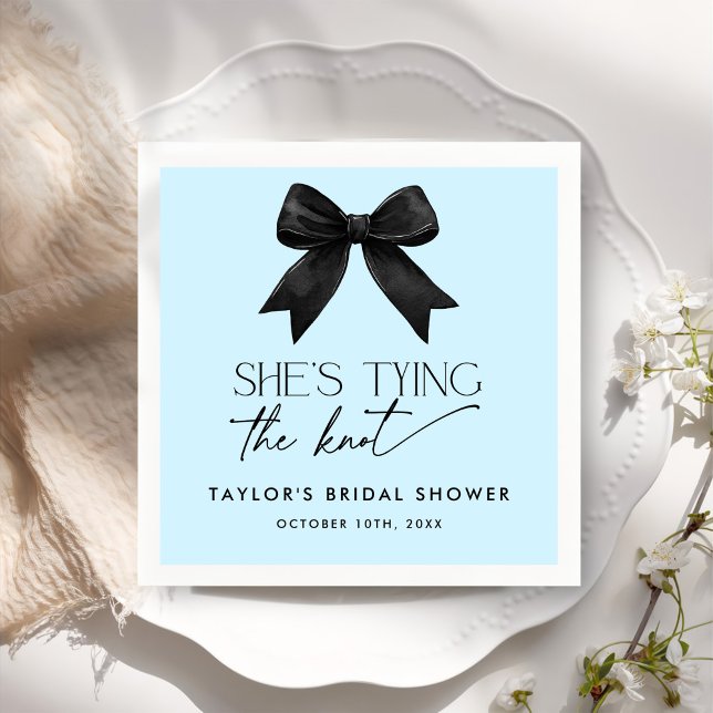 Guardanapo De Papel Azul Ela é Chá de panela Casando (Criador carregado)