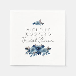 Guardanapo De Papel Azul empoeirado minimalista e floral Marinho