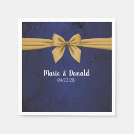 Guardanapo De Papel Azul escuro com Arco Dourado