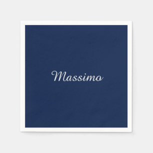 Guardanapo De Papel Azul Escuro Elegante Casual Nome Próprio Manuscrit