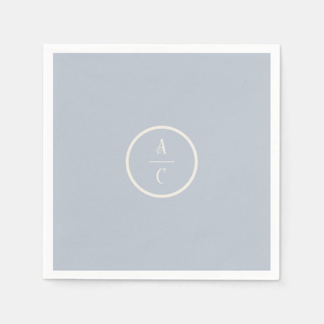 Guardanapo De Papel Azul Floral e Creme de Ervilha doce (Frente)