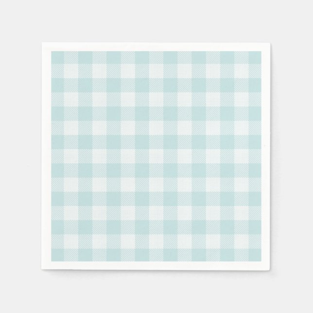 Guardanapo De Papel Azul Gingham Para Oh Baby Collection Paper Napkins (Frente)
