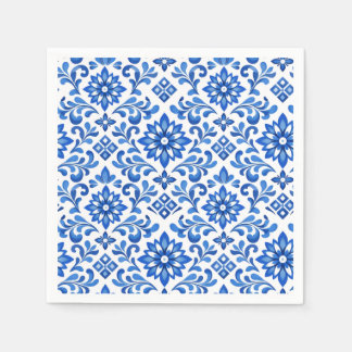 Guardanapo De Papel Azul & Limone Romance Azul Tile Obrigado Casamento