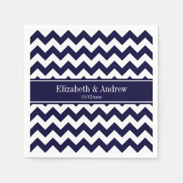 Guardanapo De Papel Azul Marinho Branco Chevron Monograma Nome Azul Ma