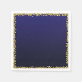 Guardanapo De Papel Azul Marinho com Brilho Dourado Glamour Brilho Fes