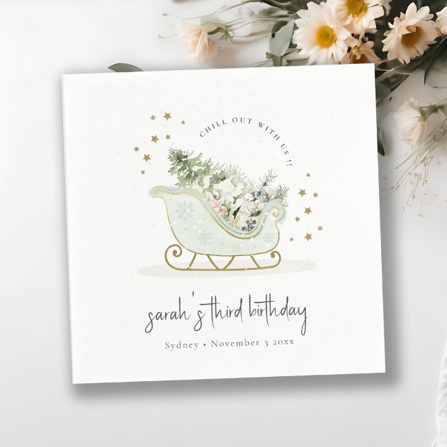 Guardanapo De Papel Azul-marinho Dourado Inverno  Abre Qualquer Idade  (Criador carregado)