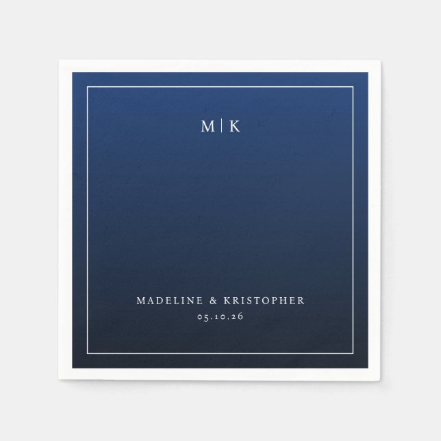 Guardanapo De Papel Azul Marinho Sofisticado Minimalista (Frente)