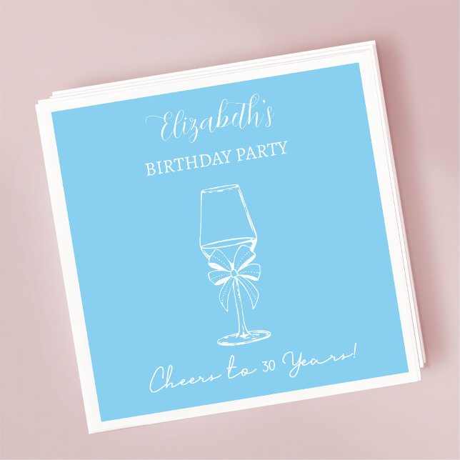 Guardanapo De Papel Azul moderno aplaude 30 anos Aniversário Nápoles (Criador carregado)