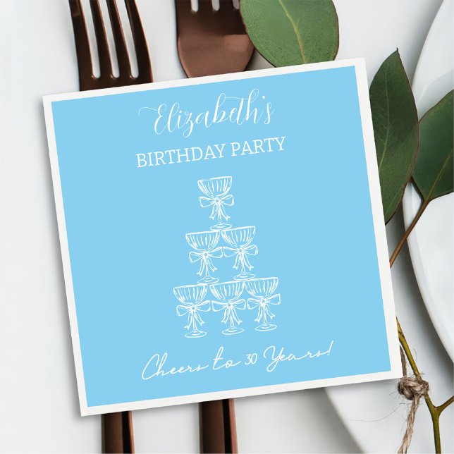 Guardanapo De Papel Azul moderno aplaude 30 anos Aniversário Nápoles (Criador carregado)