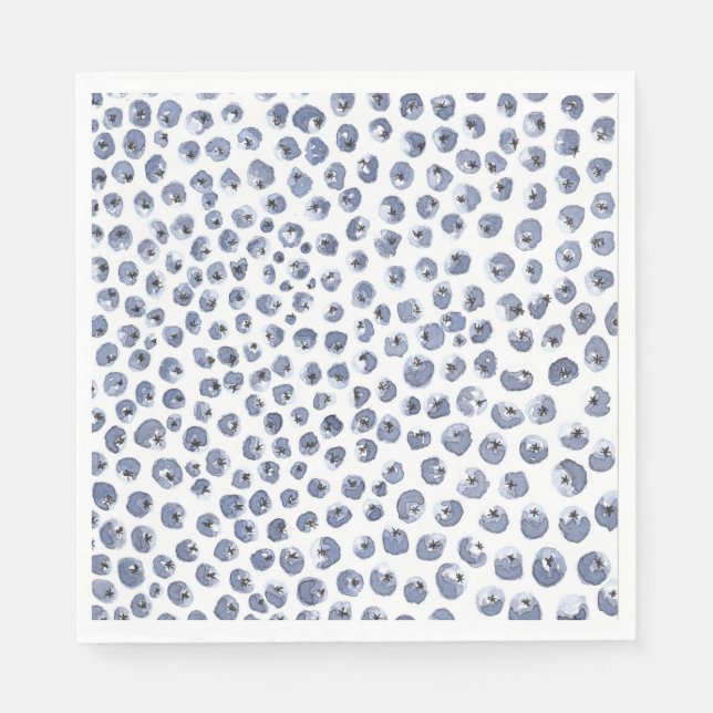 Guardanapo De Papel Azul Nápoles Pintado com Aquarela (Frente)