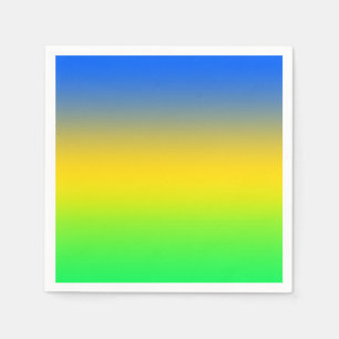 Guardanapo De Papel Azul neon, amarelo, gradiente verde, ombre.