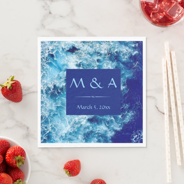 Guardanapo De Papel Azul Oceano-d'água, Luncheon Napkin (Insitu)