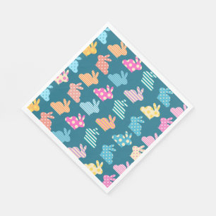 Guardanapo De Papel Azul-padrão de coelhinho da Páscoa bonito