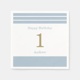 Guardanapo De Papel Azul Personalizado Strips Bebê Garoto Aniversário