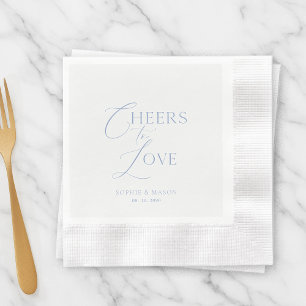 Guardanapo De Papel Azul Poeirento “Brindemos ao Amor” Casamento Perso