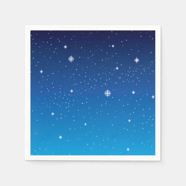 Guardanapo De Papel Azul profundo céu noturno estrelado (Frente)
