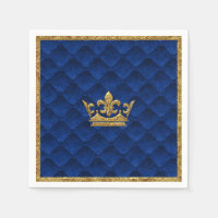 Azul Real e Coroa Dourada Elegante Conto de Fadas