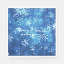 Guardanapo De Papel Azul-Sparkle de Natal Elegante