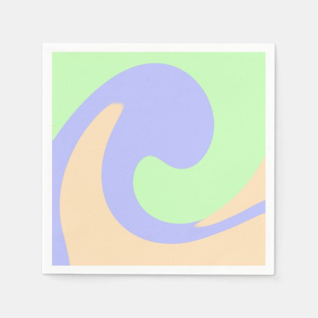 Guardanapo De Papel Azul verde mármore fluido boho negrito (Frente)