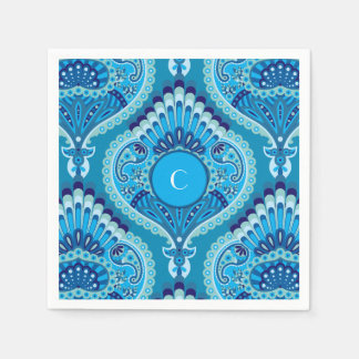 Guardanapo De Papel Azulada - Paisley Emplumada