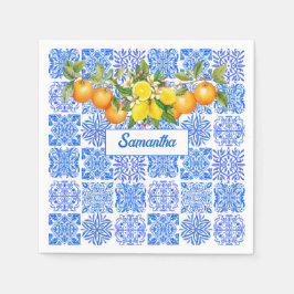 Guardanapo De Papel Azulejo-amarelo-siciliano