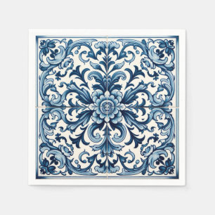 Guardanapo De Papel Azulejo azul português