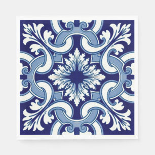 Guardanapo De Papel Azulejo azul português