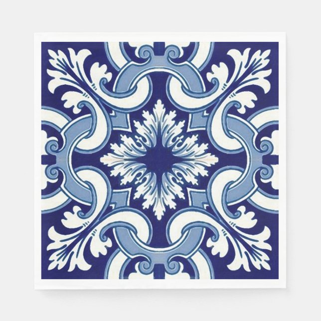 Guardanapo De Papel Azulejo azul português (Frente)