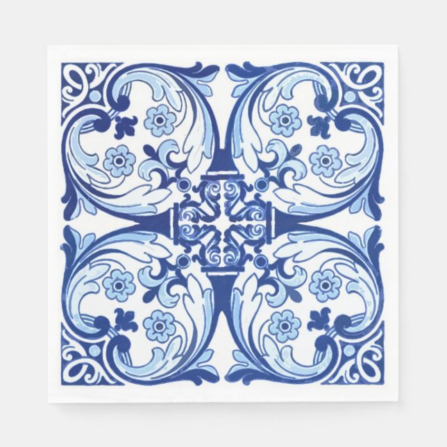 Guardanapo De Papel Azulejo azul português (Frente)