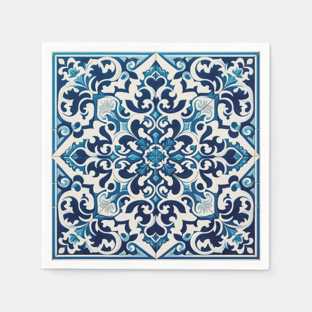 Guardanapo De Papel Azulejo azul português (Frente)
