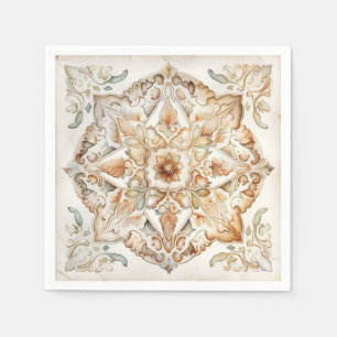 Guardanapo De Papel Azulejo de mosaico da Watercolor vintage. Azulejo