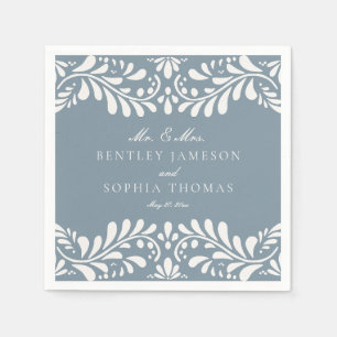 Guardanapo De Papel Azulejo Dusty Blue Talavera Casamento Fiesta em Es