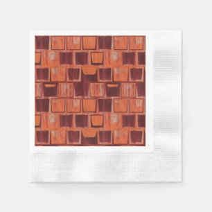 Guardanapo De Papel Azulejo Geométrico de Vermelho e Laranja